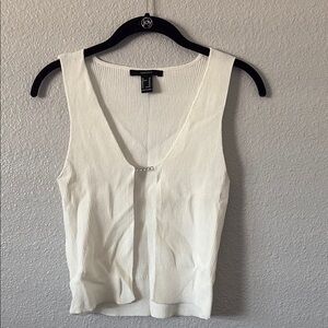 White Ribbed Tank Top